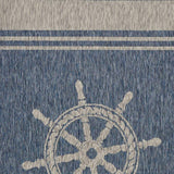 8' X 9' Blue And Gray Indoor Outdoor Area Rug - Homeroots - Flyclothing LLC