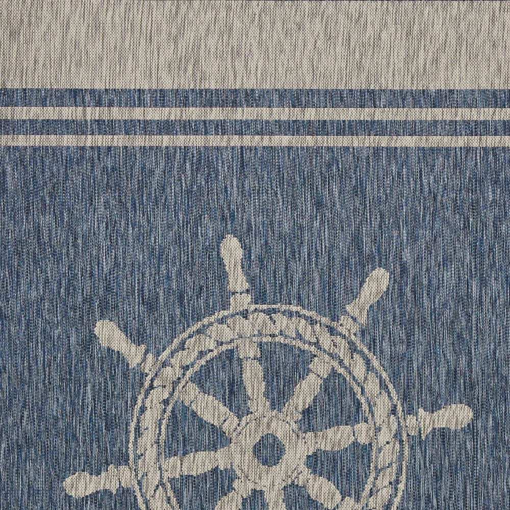 8' X 9' Blue And Gray Indoor Outdoor Area Rug - Homeroots - Flyclothing LLC