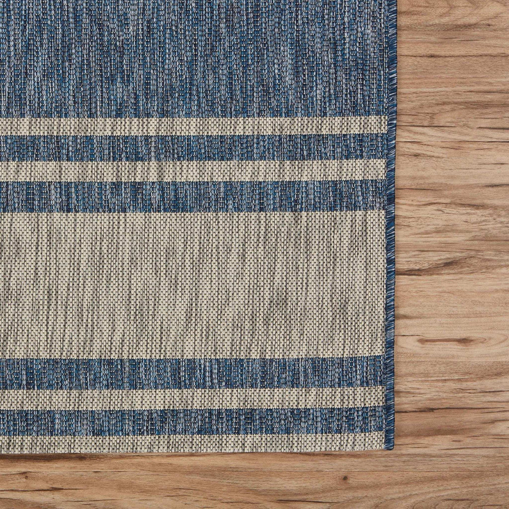 8' X 9' Blue And Gray Indoor Outdoor Area Rug - Homeroots - Flyclothing LLC