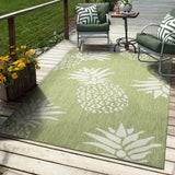 8' X 10' Green Floral Indoor Outdoor Area Rug - Homeroots - Flyclothing LLC
