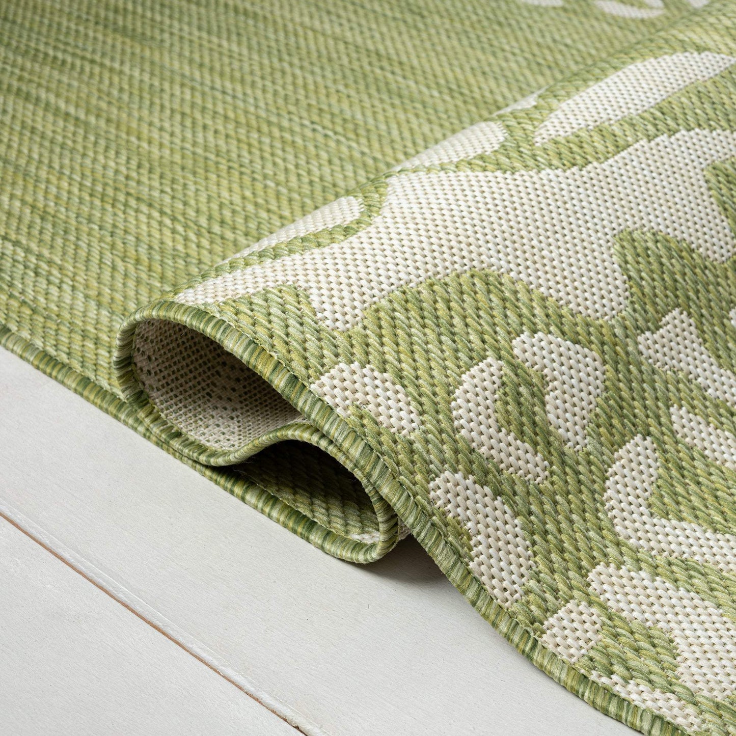 8' X 10' Green Floral Indoor Outdoor Area Rug - Homeroots - Flyclothing LLC