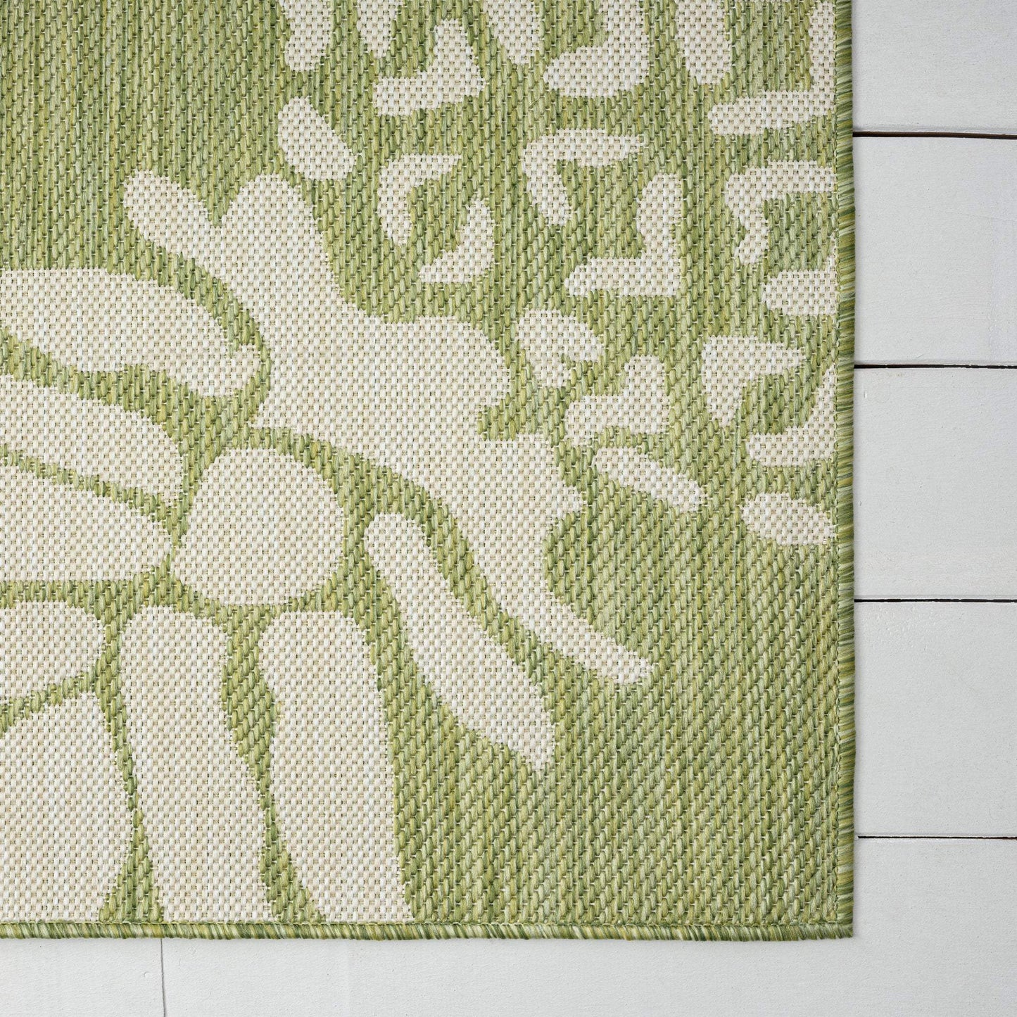 8' X 10' Green Floral Indoor Outdoor Area Rug - Homeroots - Flyclothing LLC