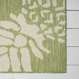 8' X 10' Green Floral Indoor Outdoor Area Rug - Homeroots - Flyclothing LLC