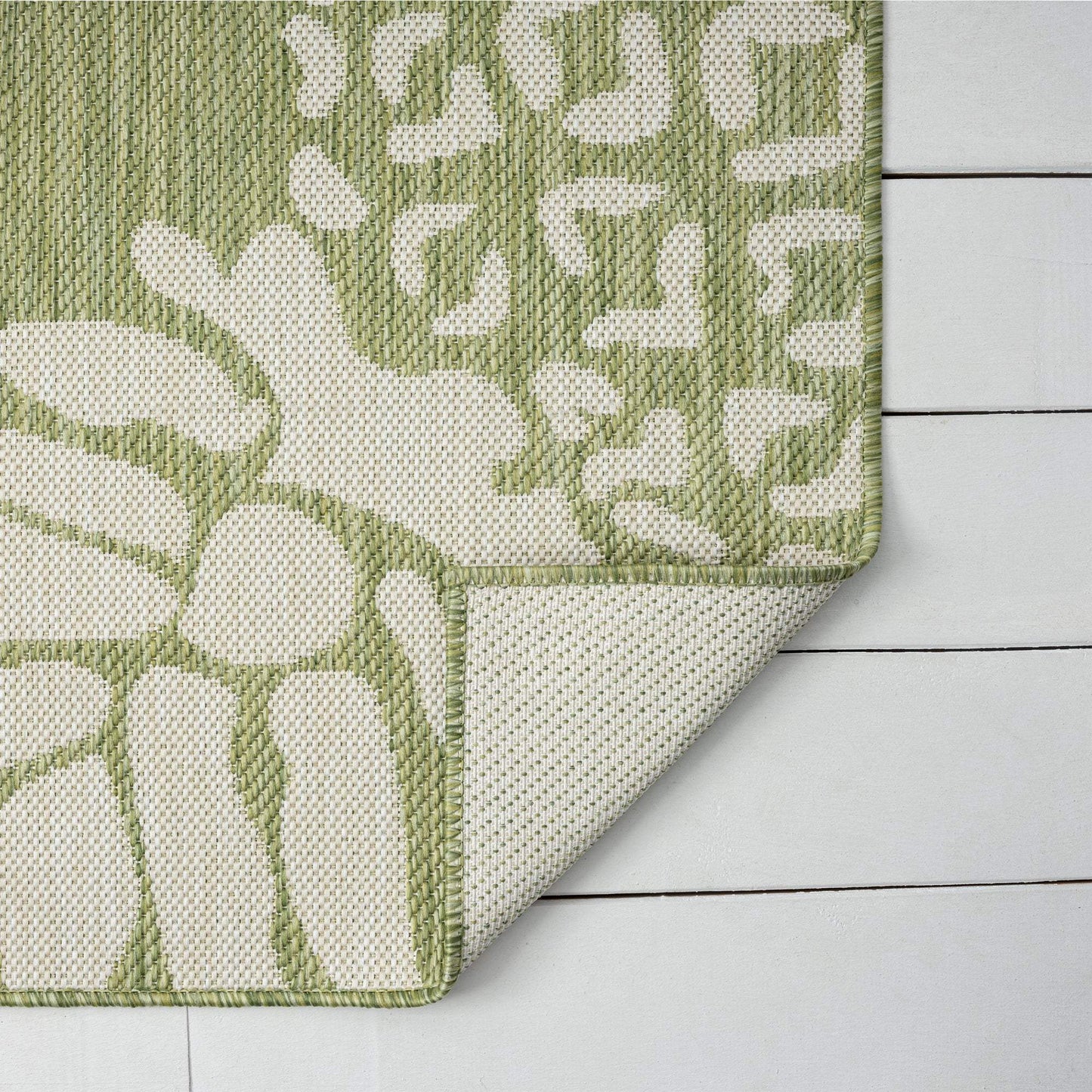 8' X 10' Green Floral Indoor Outdoor Area Rug - Homeroots - Flyclothing LLC