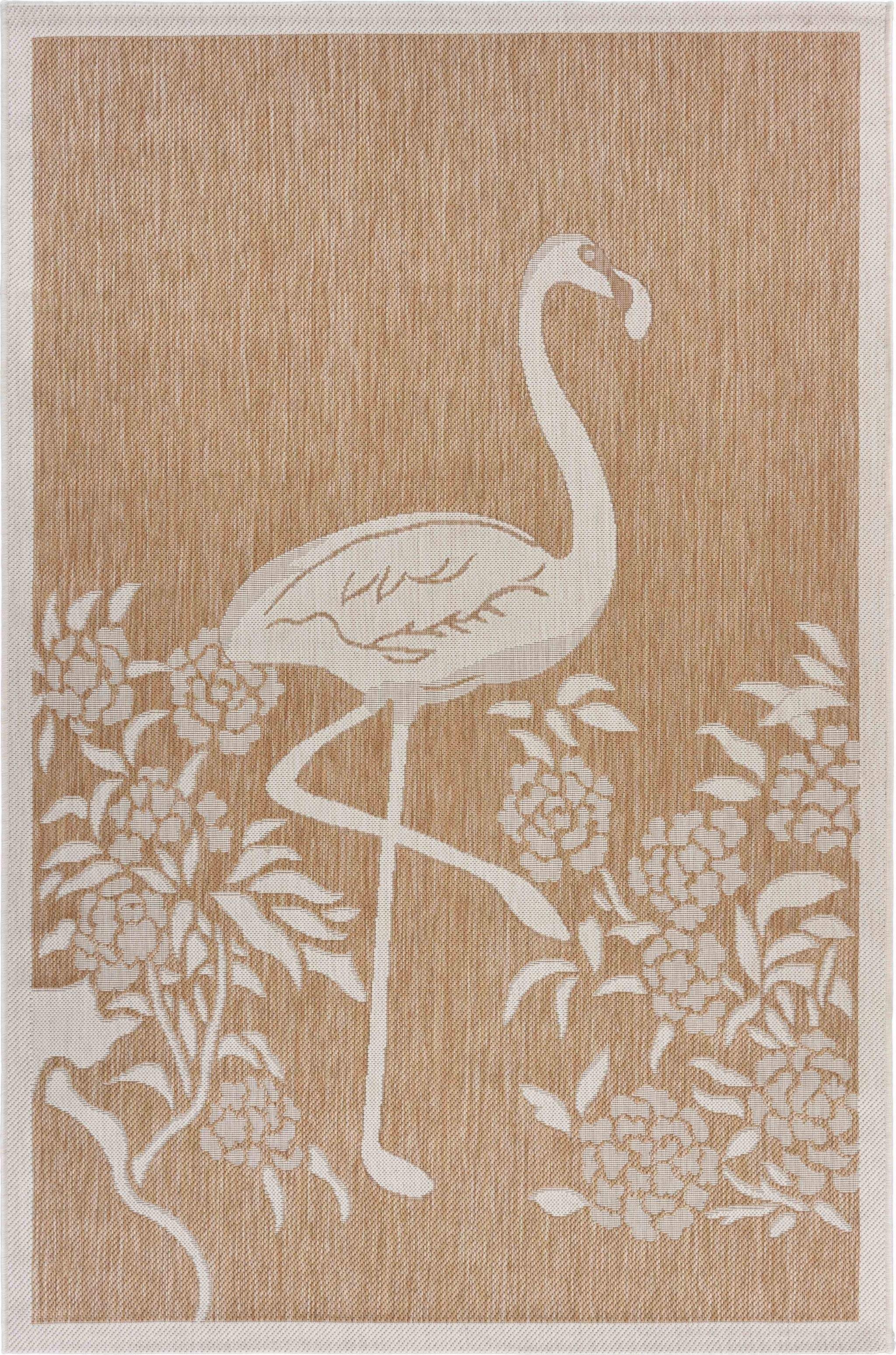 8' X 10' Beige Floral Indoor Outdoor Area Rug - Homeroots - Flyclothing LLC
