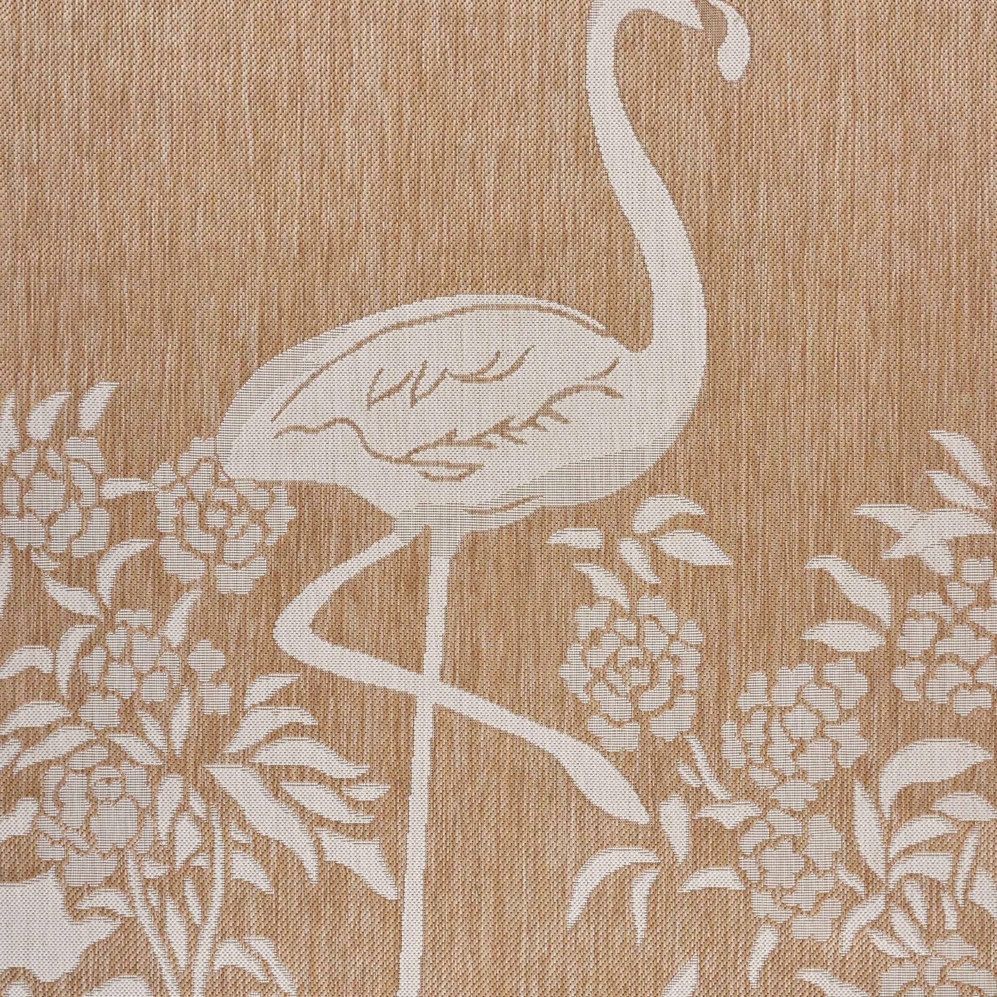 8' X 10' Beige Floral Indoor Outdoor Area Rug - Homeroots - Flyclothing LLC