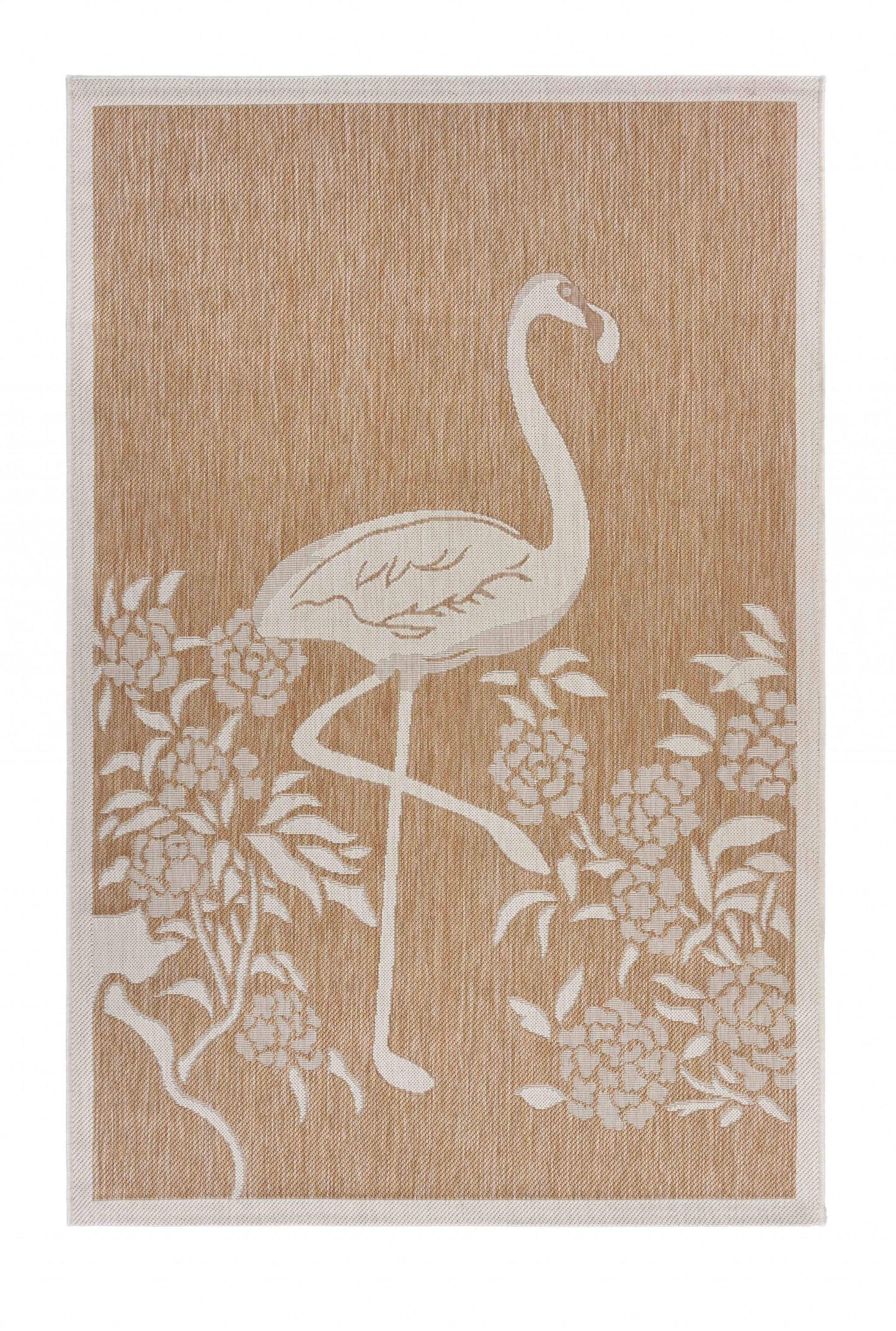 8' X 10' Beige Floral Indoor Outdoor Area Rug - Homeroots - Flyclothing LLC