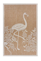 8' X 10' Beige Floral Indoor Outdoor Area Rug - Homeroots - Flyclothing LLC