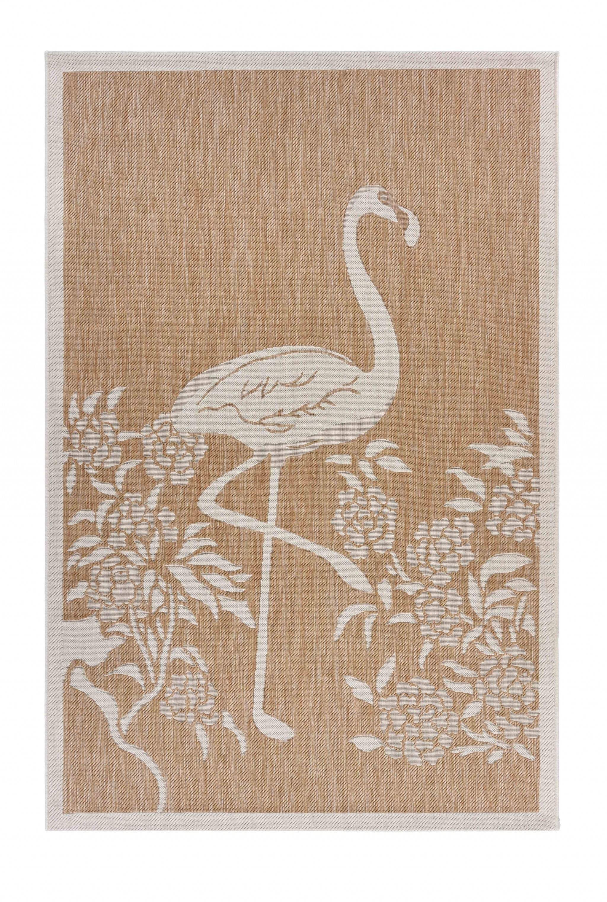 8' X 10' Beige Floral Indoor Outdoor Area Rug - Homeroots - Flyclothing LLC