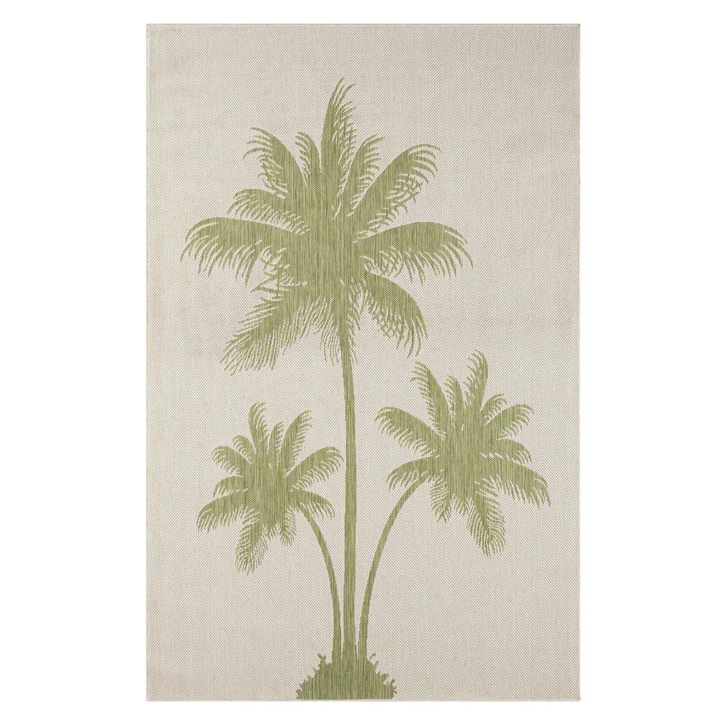 5' X 7' Beige Floral Indoor Outdoor Area Rug - Homeroots - Flyclothing LLC