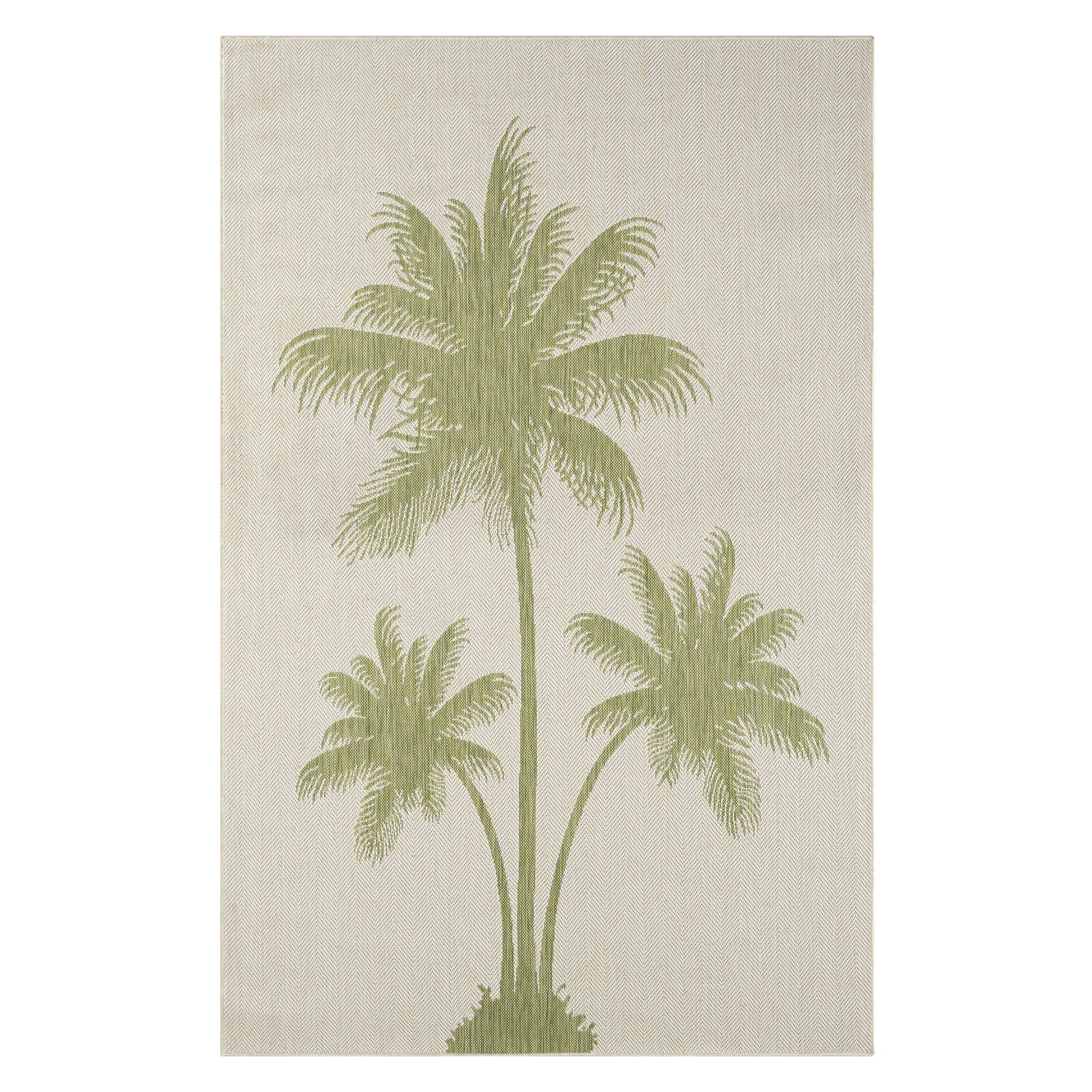5' X 7' Beige Floral Indoor Outdoor Area Rug - Homeroots - Flyclothing LLC