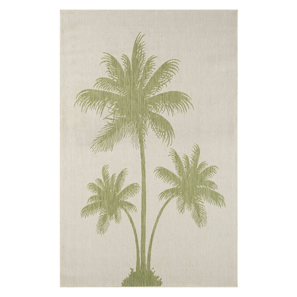 5' X 7' Beige Floral Indoor Outdoor Area Rug - Homeroots - Flyclothing LLC