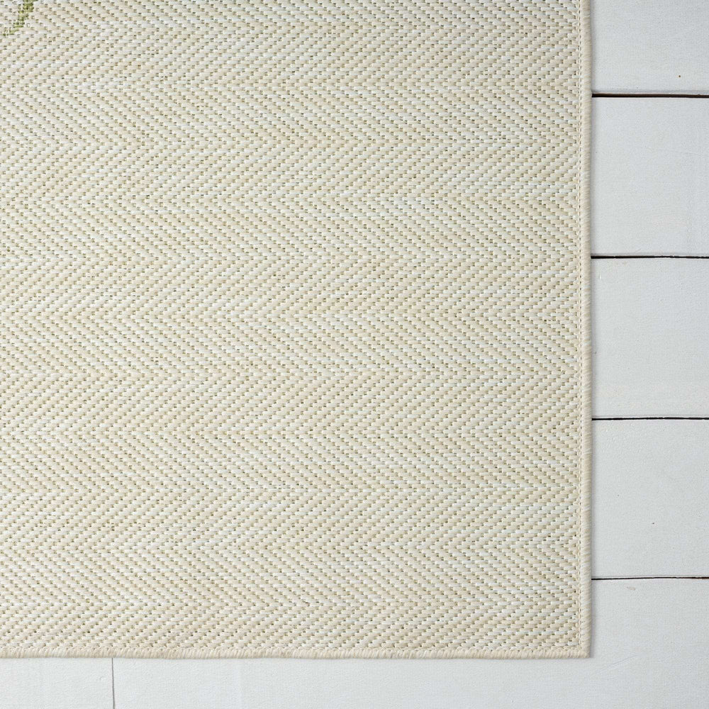 8' X 10' Beige Floral Indoor Outdoor Area Rug - Homeroots - Flyclothing LLC
