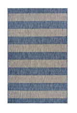 8' X 10' Blue And Gray Striped Indoor Outdoor Area Rug - Homeroots - Flyclothing LLC