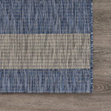 8' X 10' Blue And Gray Striped Indoor Outdoor Area Rug - Homeroots - Flyclothing LLC