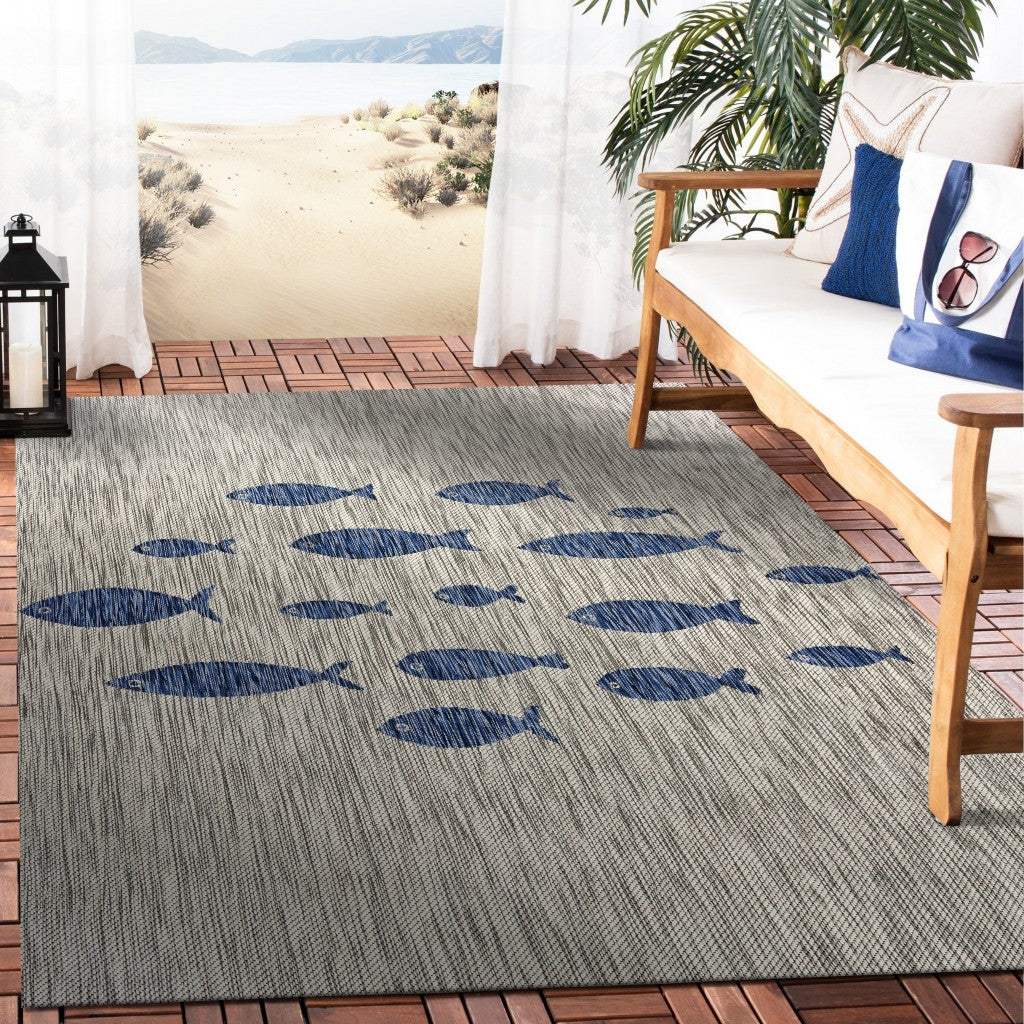 8' X 10' Gray Indoor Outdoor Area Rug - Homeroots - Flyclothing LLC