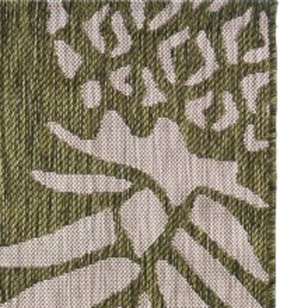 2' X 3' Green Floral Indoor Outdoor Area Rug - Homeroots - Flyclothing LLC