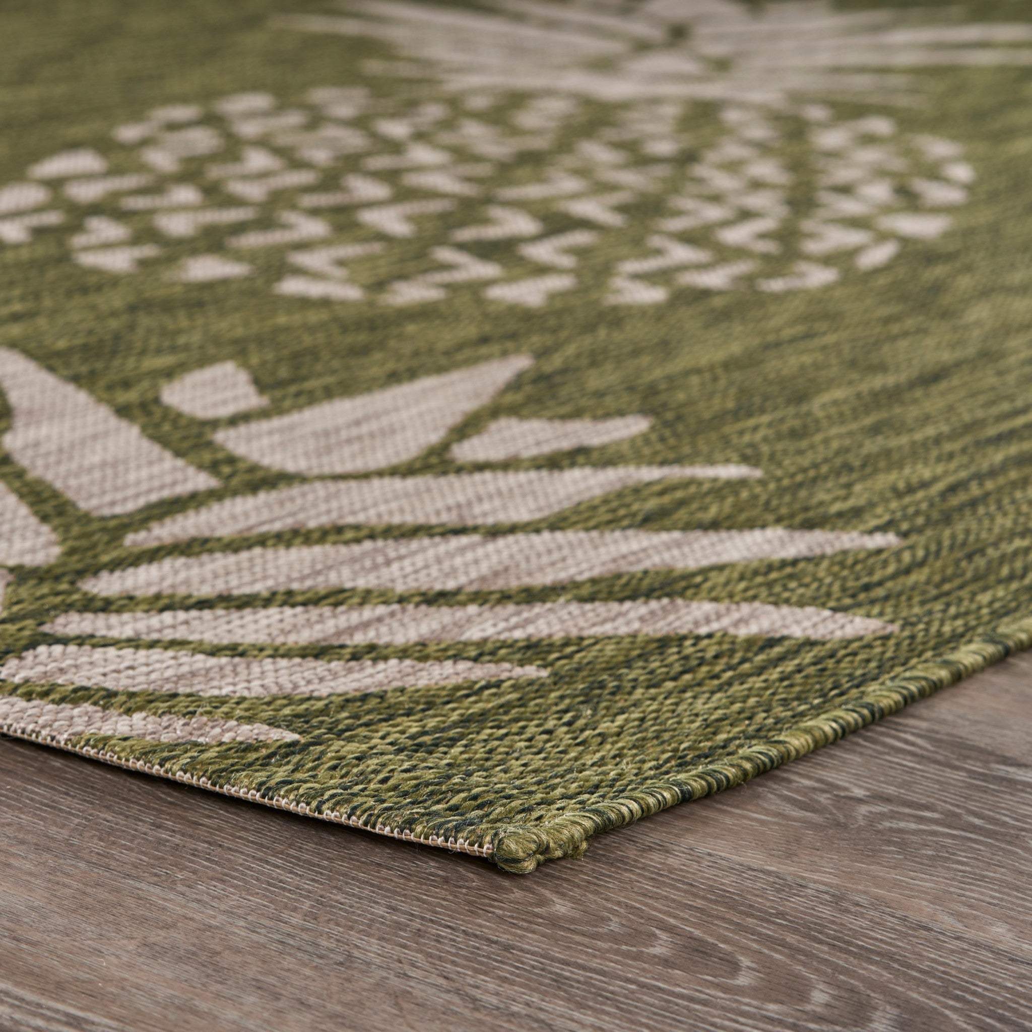 2' X 3' Green Floral Indoor Outdoor Area Rug - Homeroots - Flyclothing LLC