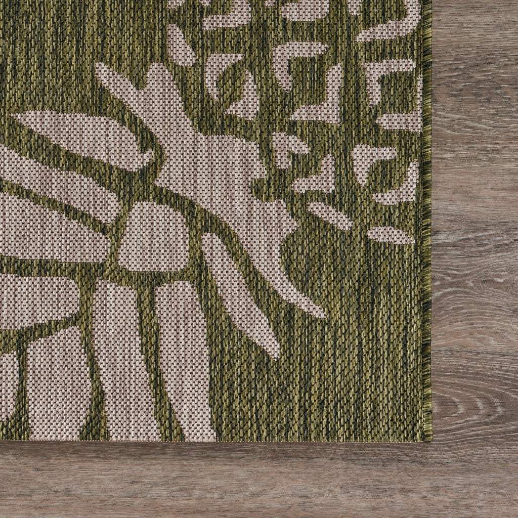 2' X 3' Green Floral Indoor Outdoor Area Rug - Homeroots - Flyclothing LLC