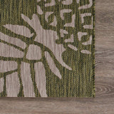 2' X 3' Green Floral Indoor Outdoor Area Rug - Homeroots - Flyclothing LLC