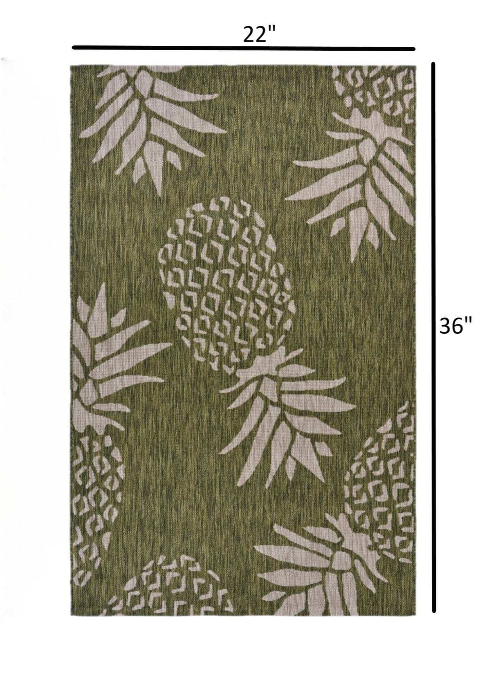 2' X 3' Green Floral Indoor Outdoor Area Rug - Homeroots - Flyclothing LLC