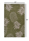2' X 3' Green Floral Indoor Outdoor Area Rug - Homeroots - Flyclothing LLC