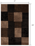 13' Runner Brown Checkered Power Loom Runner Rug - Homeroots