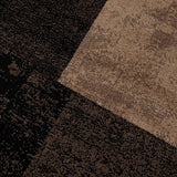 2' X 15' Brown Geometric Blocks Runner Rug - Homeroots