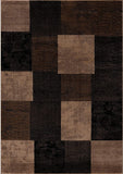 2' X 15' Brown Geometric Blocks Runner Rug - Homeroots
