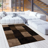 4' X 6' Brown Checkered Power Loom Area Rug - Homeroots - Flyclothing LLC