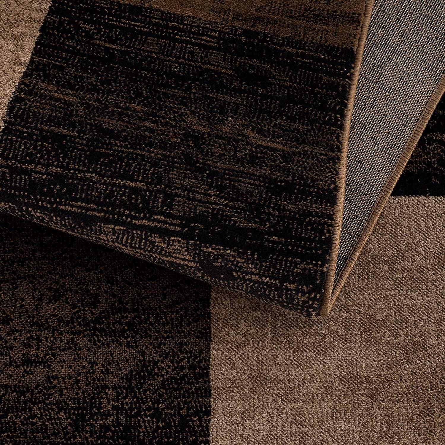 4' X 6' Brown Checkered Power Loom Area Rug - Homeroots - Flyclothing LLC