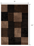6' X 9' Brown Checkered Dhurrie Area Rug - Homeroots