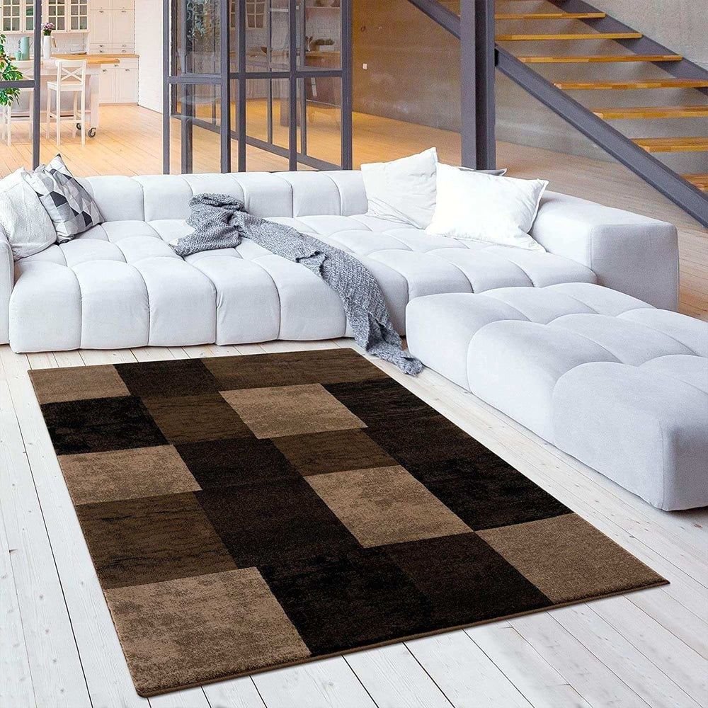 8' X 10' Brown Checkered Dhurrie Area Rug - Homeroots - Flyclothing LLC