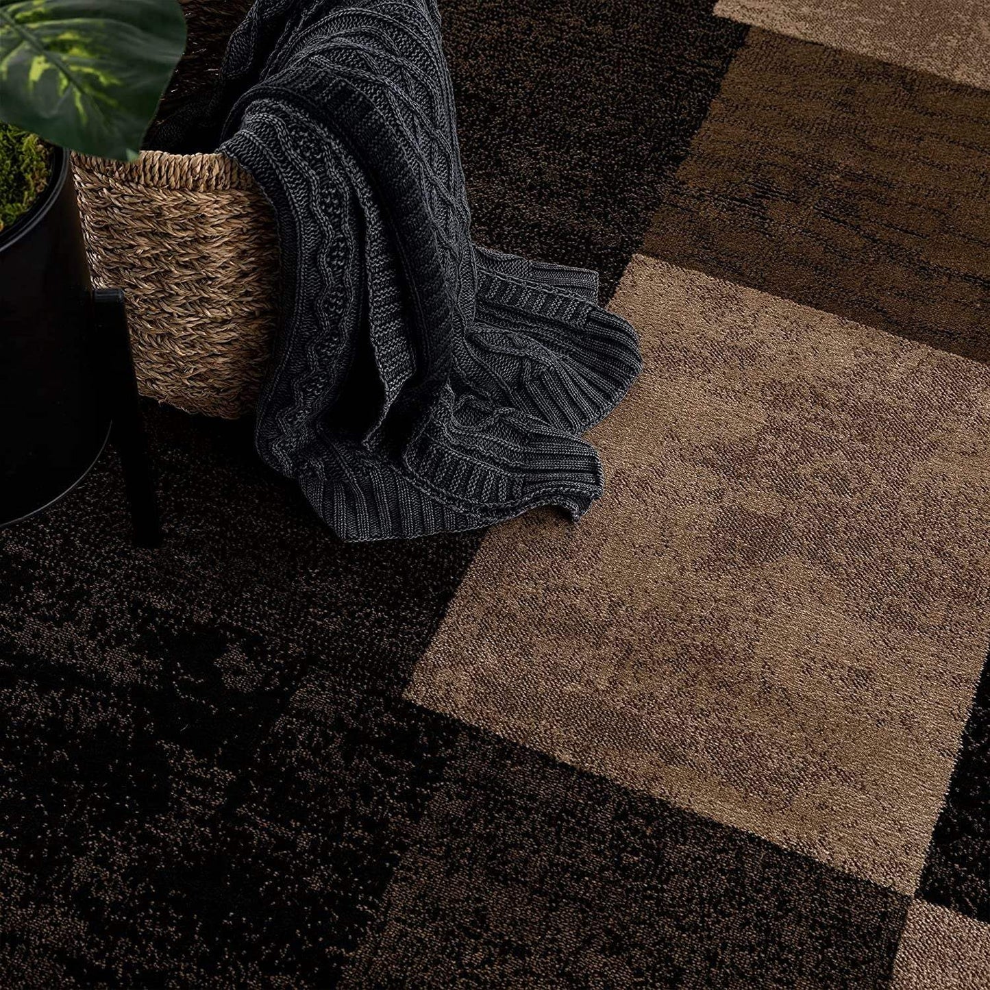 8' X 10' Brown Checkered Dhurrie Area Rug - Homeroots - Flyclothing LLC
