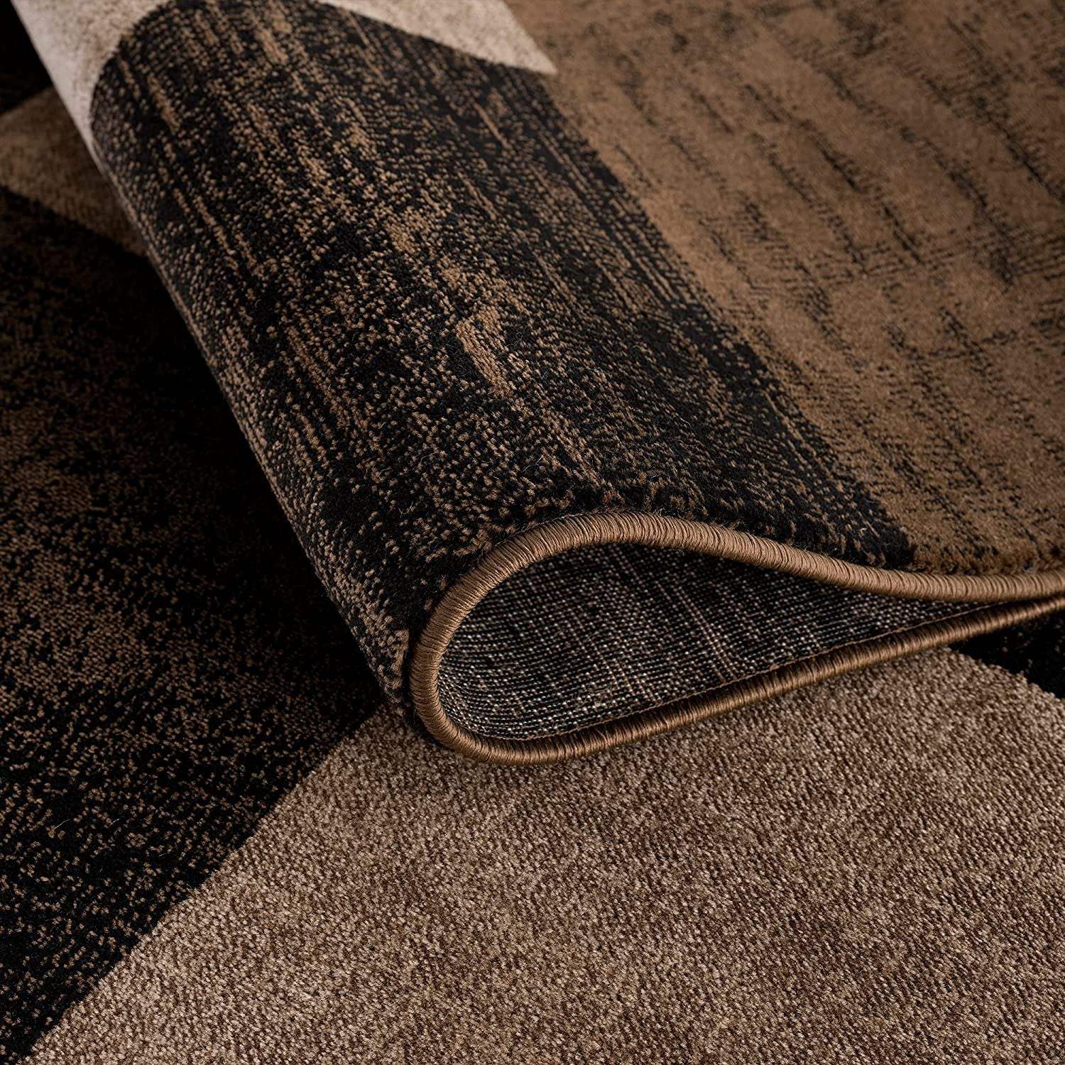 8' X 10' Brown Checkered Dhurrie Area Rug - Homeroots - Flyclothing LLC