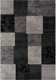 15' Gray Checkered Power Loom Runner Rug - Homeroots