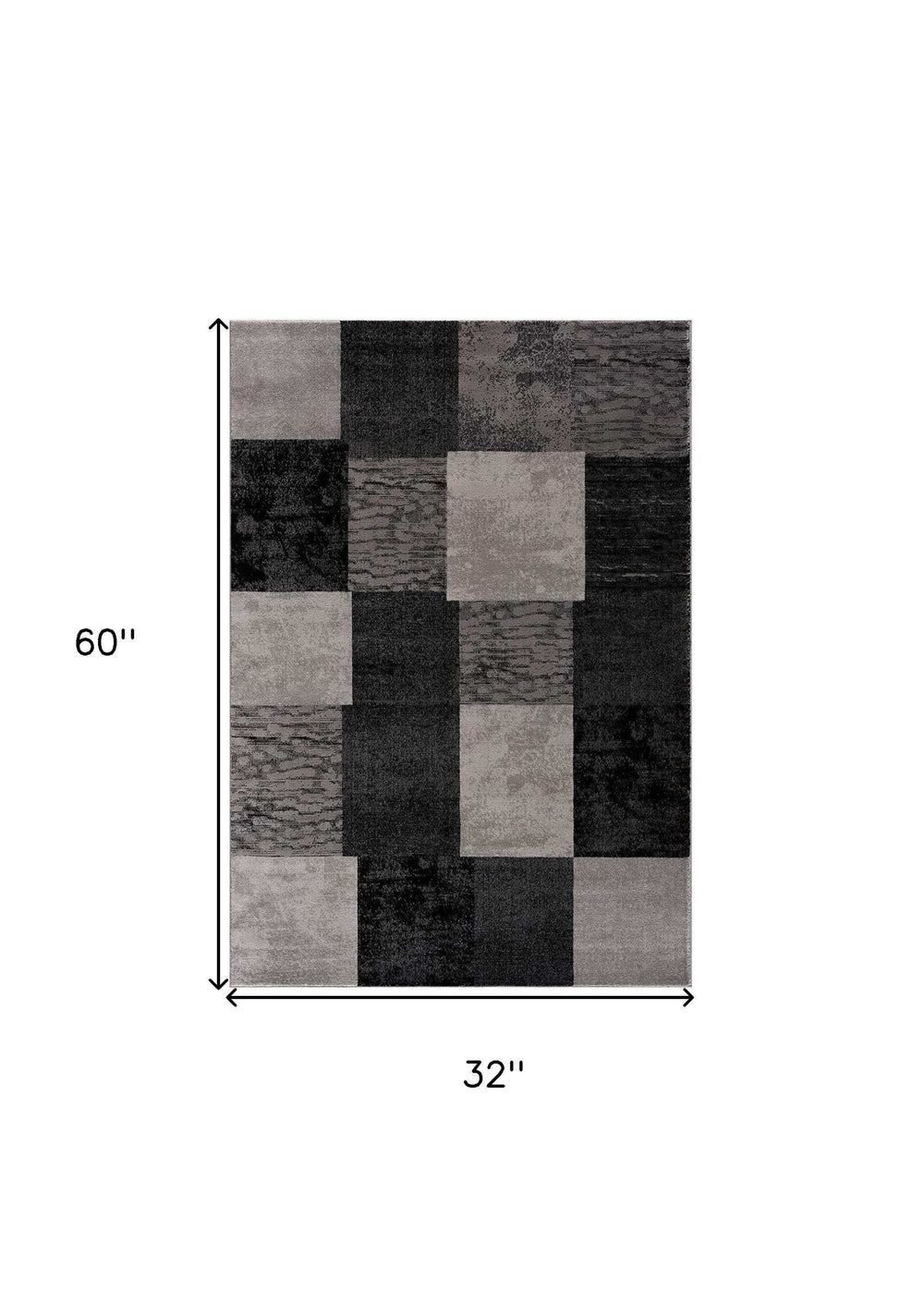 3' X 5' Gray Checkered Power Loom Area Rug - Homeroots - Flyclothing LLC