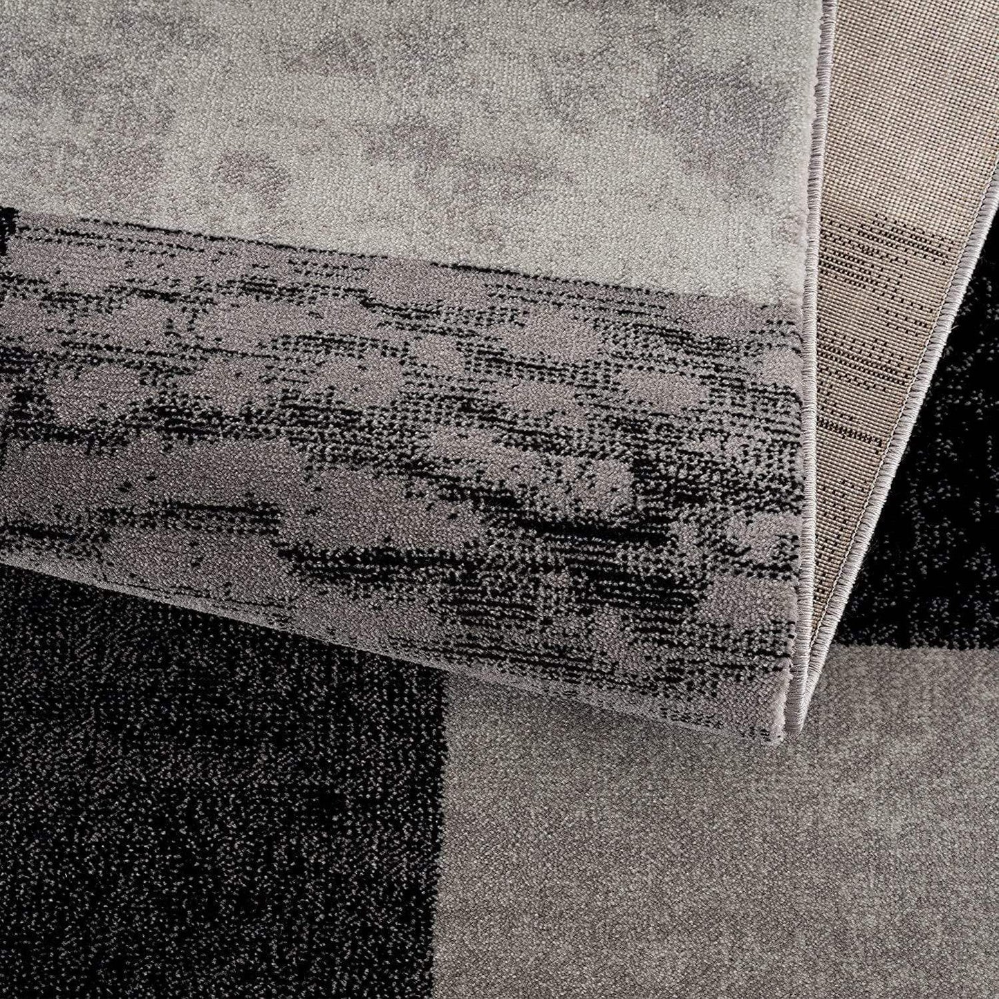 4' X 6' Gray Checkered Power Loom Area Rug - Homeroots - Flyclothing LLC