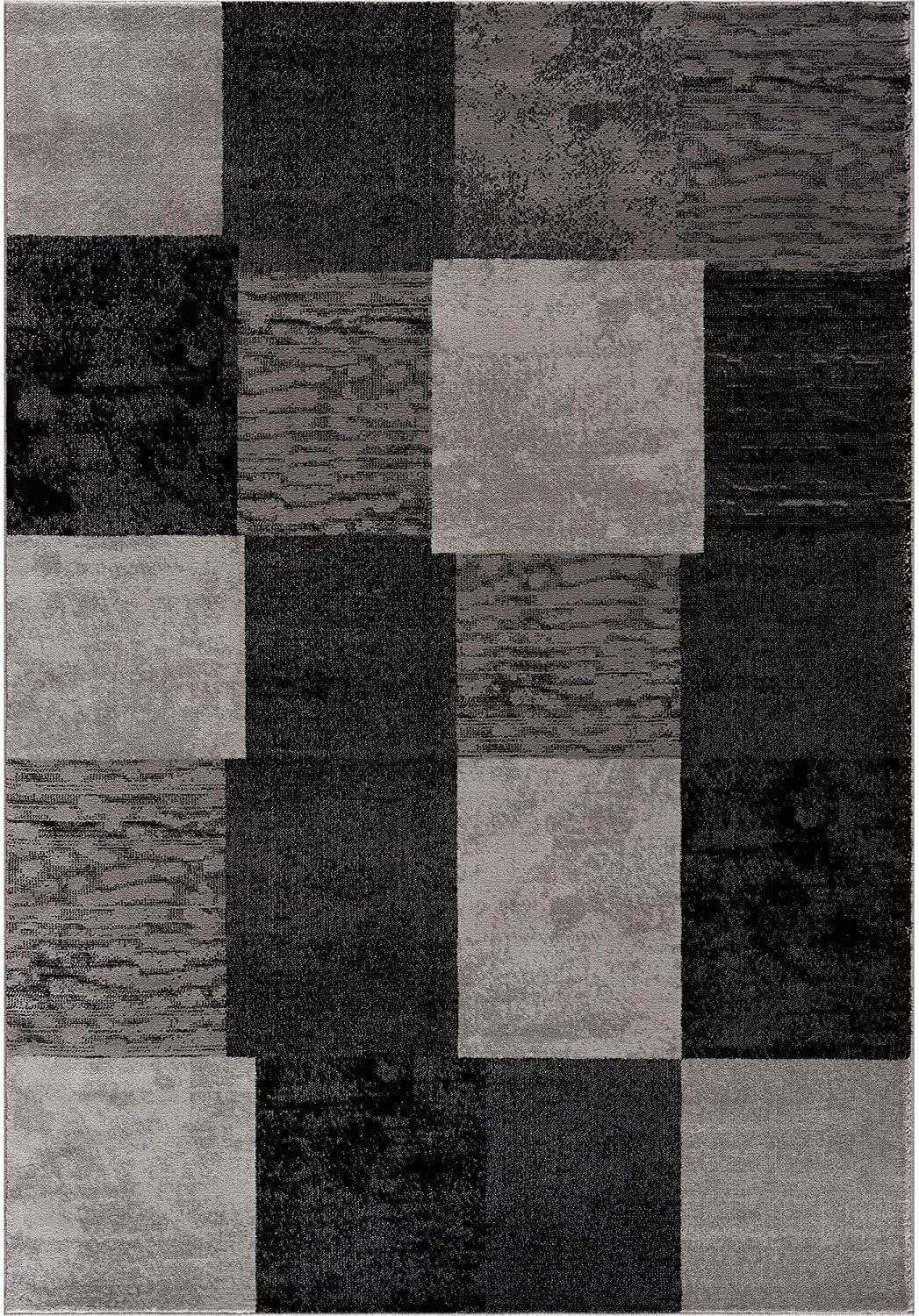 4' X 6' Gray Checkered Power Loom Area Rug - Homeroots - Flyclothing LLC