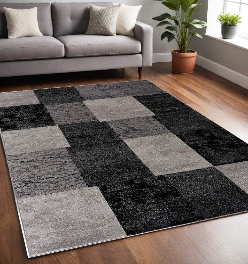 5' X 7' Gray Checkered Dhurrie Area Rug - Homeroots - Flyclothing LLC