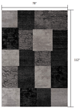 6' X 9' Gray Checkered Dhurrie Area Rug - Homeroots