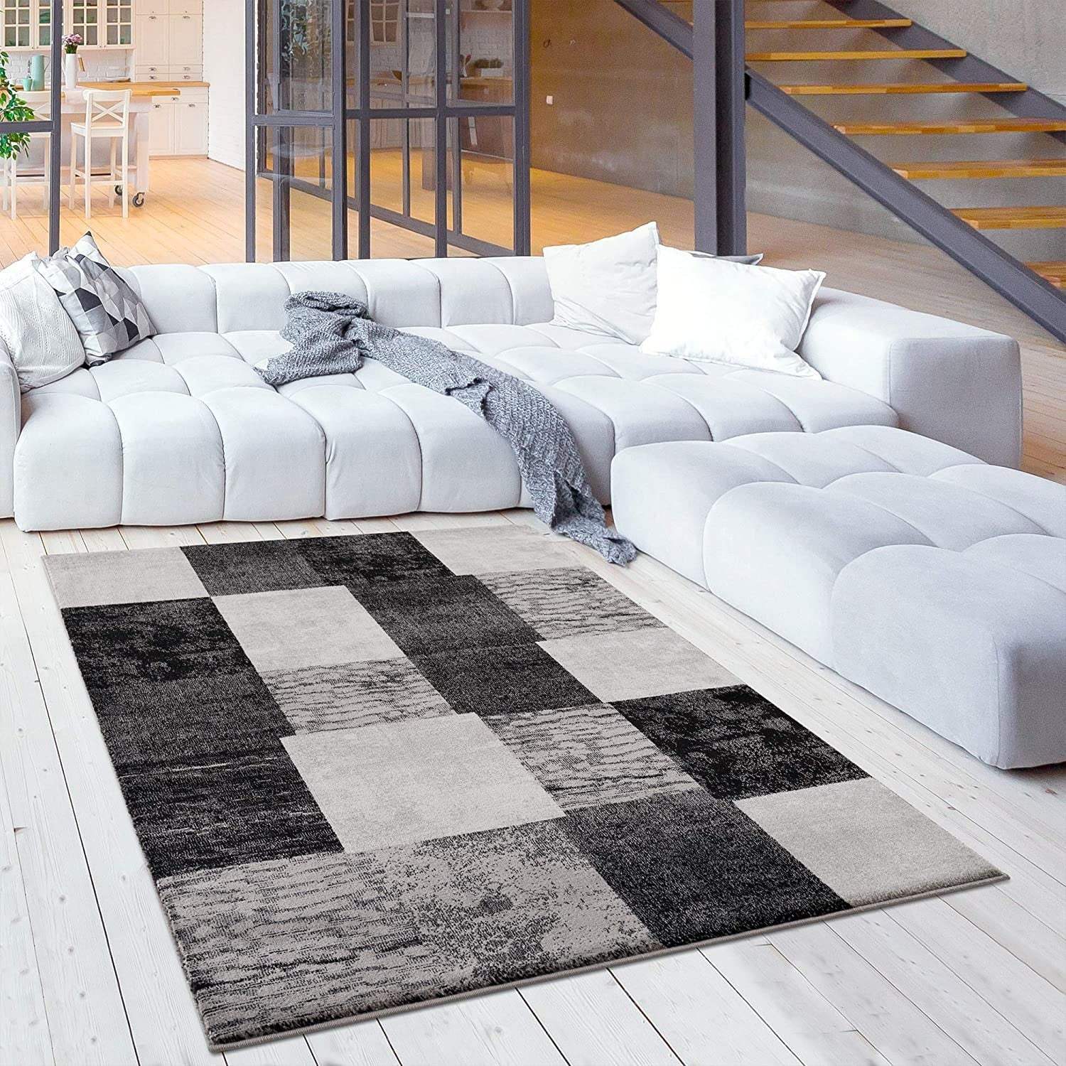 8' X 10' Gray Checkered Dhurrie Area Rug - Homeroots - Flyclothing LLC