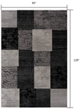8' X 10' Gray Checkered Dhurrie Area Rug