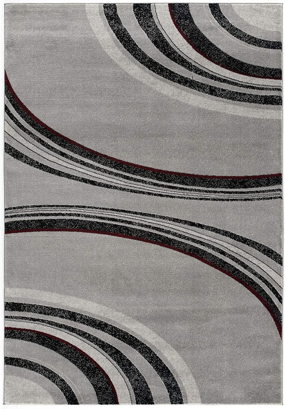 13' Runner Gray and Black Abstract Shag Power Loom Runner Rug - Homeroots