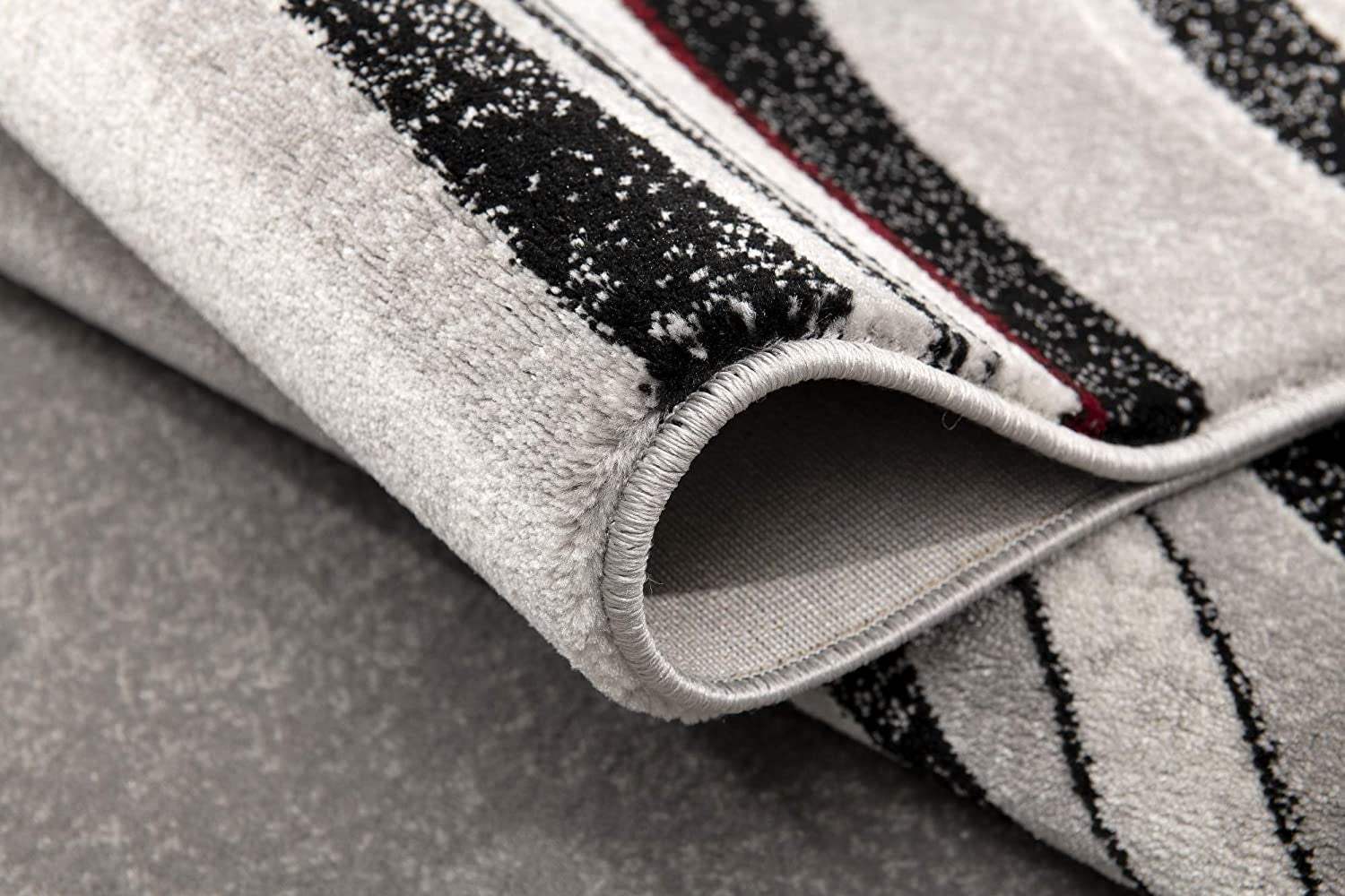 13' Runner Gray and Black Abstract Shag Power Loom Runner Rug - Homeroots - Flyclothing LLC