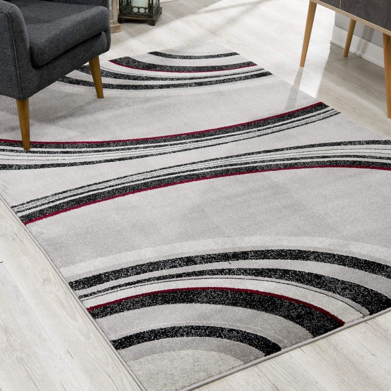 4' X 6' Gray Abstract Power Loom Area Rug - Homeroots - Flyclothing LLC