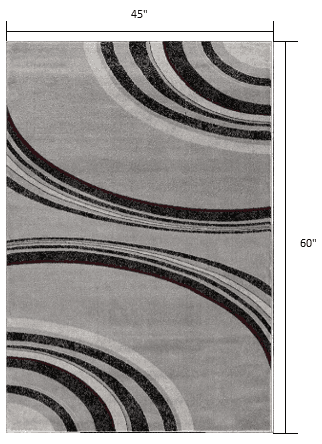 4' X 6' Gray Abstract Power Loom Area Rug - Homeroots - Flyclothing LLC