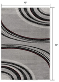 4' X 6' Gray Abstract Power Loom Area Rug - Homeroots