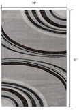 6' X 9' Gray Abstract Dhurrie Area Rug - Homeroots