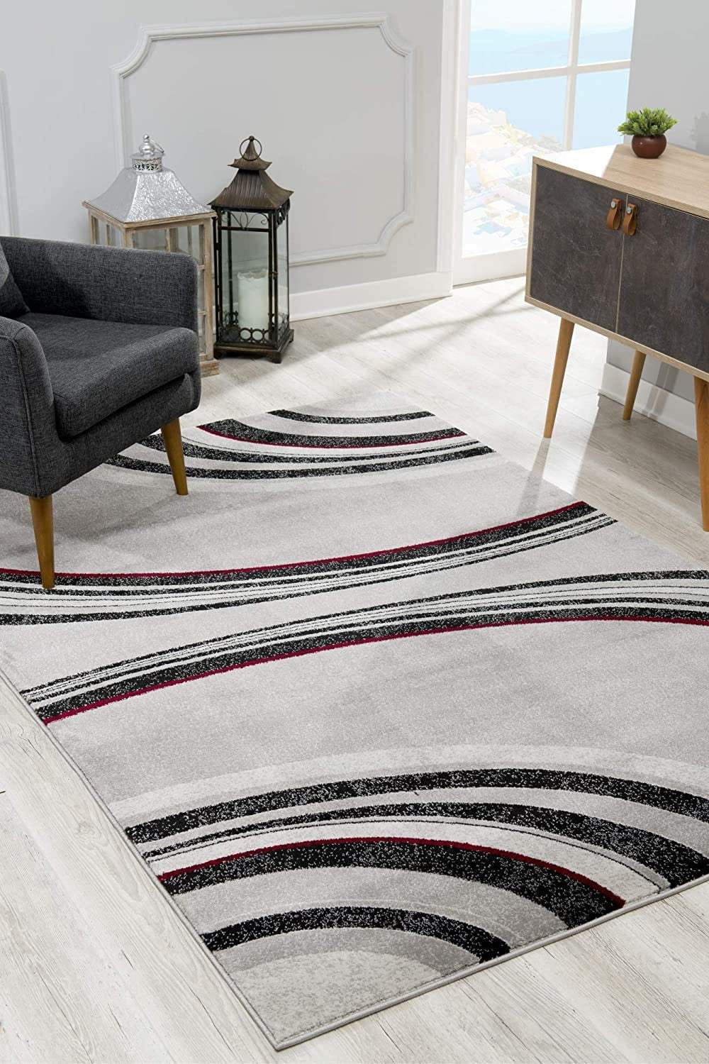 8' X 10' Gray Abstract Dhurrie Area Rug - Homeroots - Flyclothing LLC